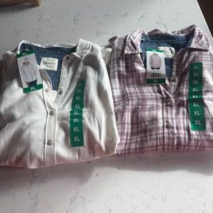 JACHS WOMEN FLANNEL BUNDLE OF 2 BRAND NEW WITH TAGS FLANNEL SIZE XL
